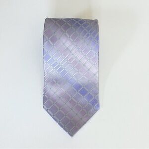 Structure Neckwear silk purple metallic argyle Diamond print men’s tie